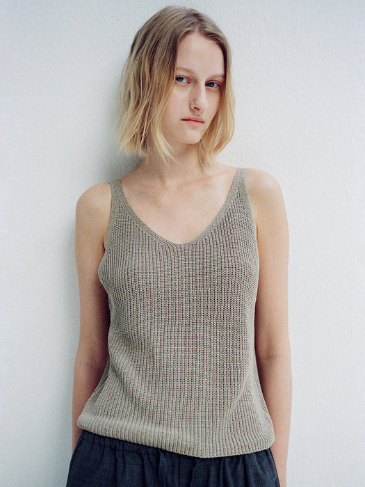 [facade pattern] Paper Sleeveless Knit_3color