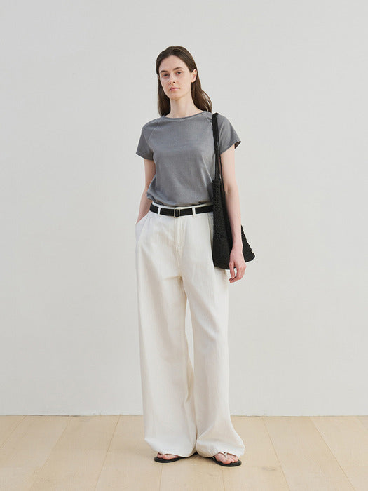 [moia] pigment washed t-shirt (blue gray)