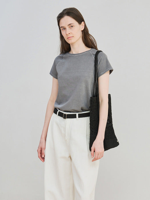 [moia] pigment washed t-shirt (blue gray)