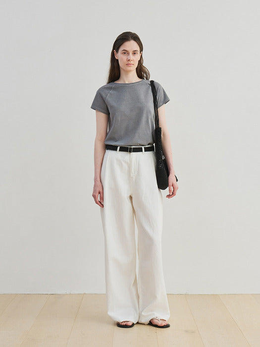 [moia] pigment washed t-shirt (blue gray)