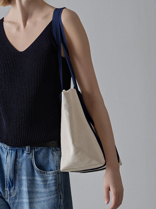 [facade pattern] Canvas Shopper Bag in 2 Colors