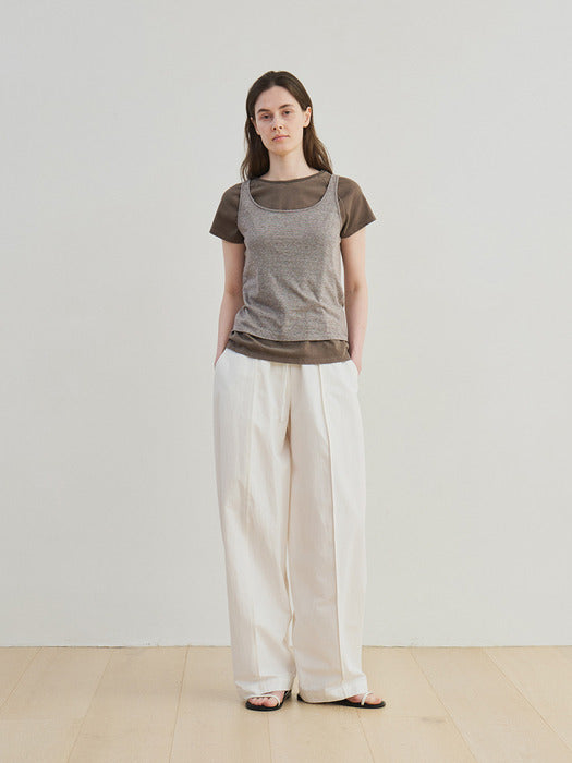 [moia] pigment washed t-shirt (brown)