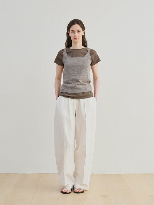 [moia] pigment washed t-shirt (brown)