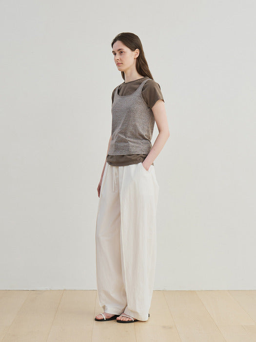 [moia] pigment washed t-shirt (brown)