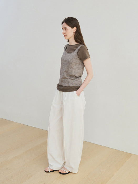 [moia] pigment washed t-shirt (brown)