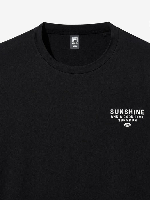 Polyester-Spandex Summer Graphic Tee_FS2RSH2405X_BLK