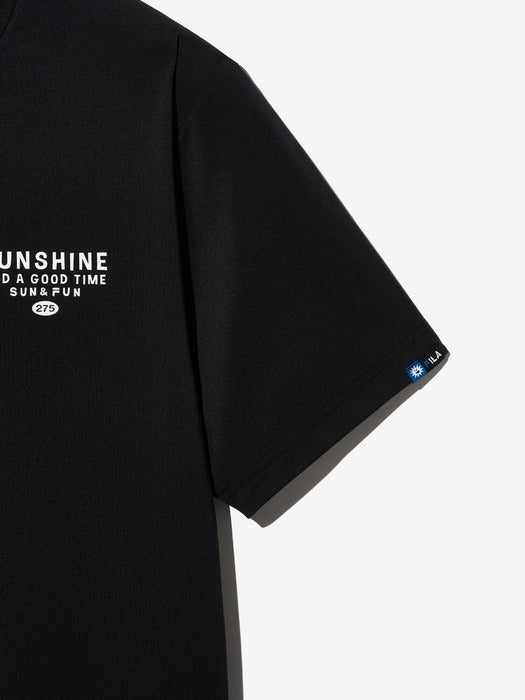 Polyester-Spandex Summer Graphic Tee_FS2RSH2405X_BLK