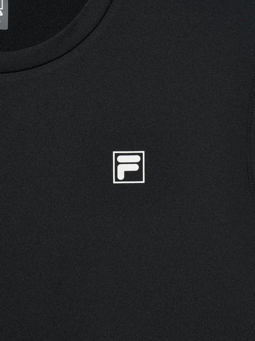Polyspan Summer Graphic Sleeveless T-Shirt_FS2RSH2406X_BLK