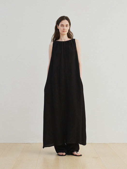 [moia] drawstring dress (black)