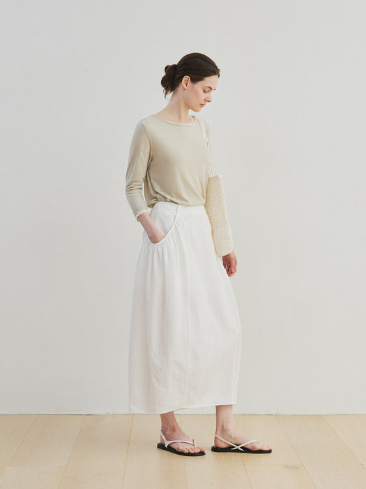 [moia] shirring cocoon skirt (ivory)