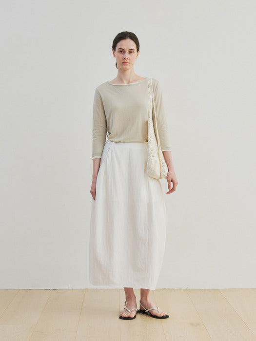 [moia] shirring cocoon skirt (ivory)