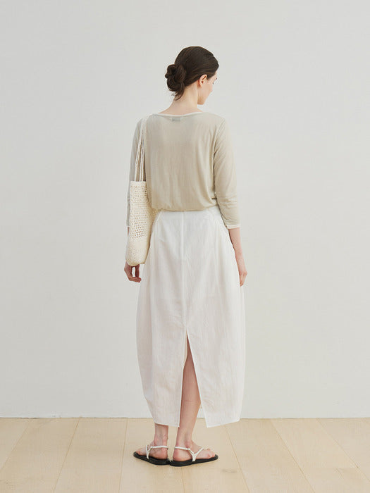 [moia] shirring cocoon skirt (ivory)