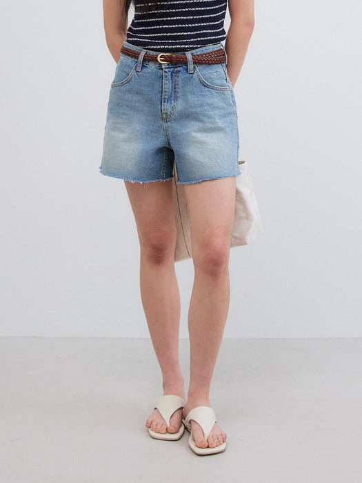 Mango Maniplease Heder Denim Shorts Blue