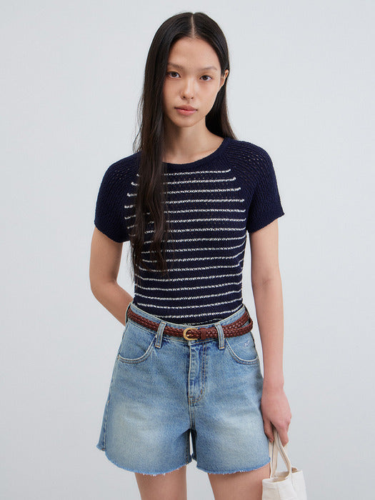 Mango Maniplease Heder Denim Shorts Blue