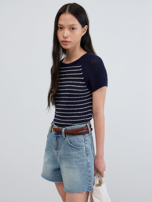 Mango Maniplease Heder Denim Shorts Blue