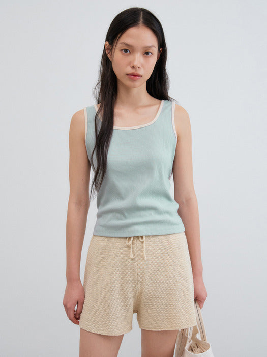 Mango Maniplease Tito Knit Shorts Natural