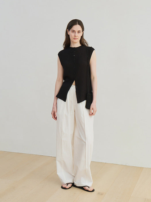 [moia] wide banding pants (white)