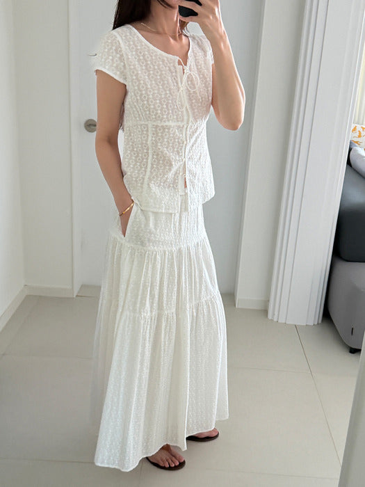 Mango Maniplease Wish Punching Skirt White