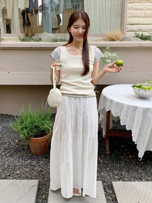 Mango Maniplease Wish Punching Skirt White
