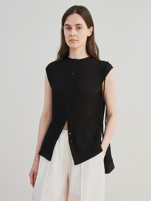 [moia] wrinkle blouse (black)
