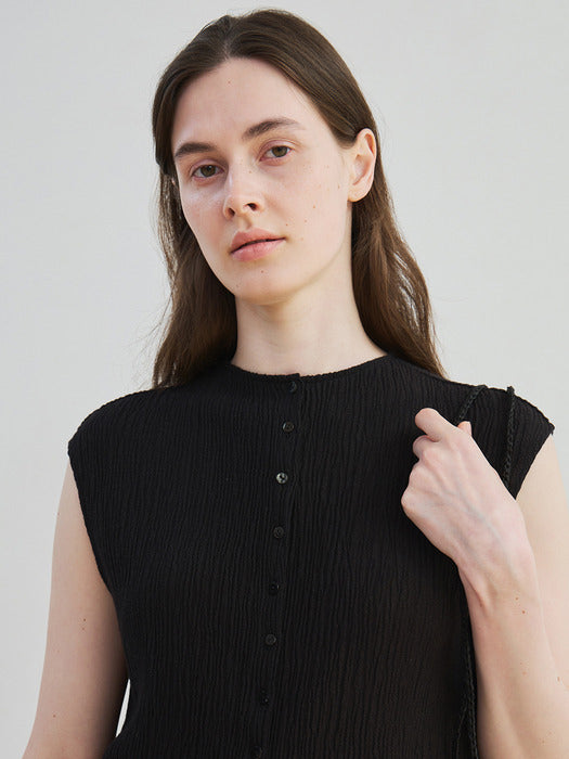 [moia] wrinkle blouse (black)