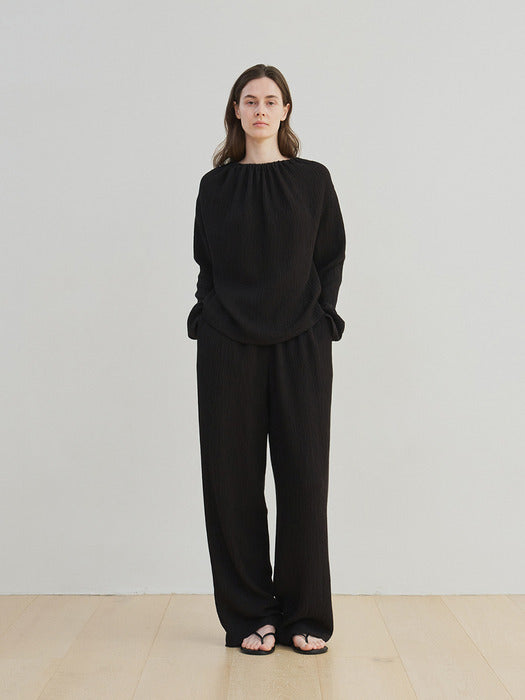 2way drawstring shirt (black)