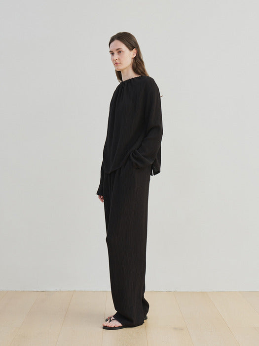 2way drawstring shirt (black)