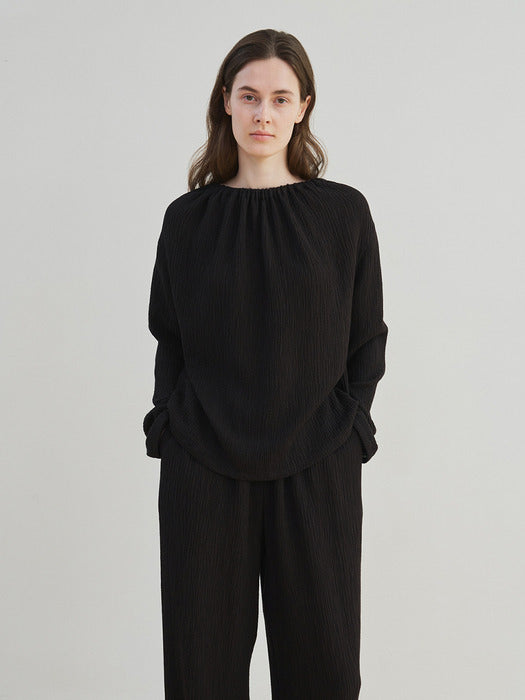 2way drawstring shirt (black)