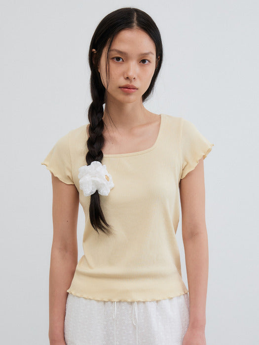 Mango Maniplease Silly Ruffle Tee Yellow