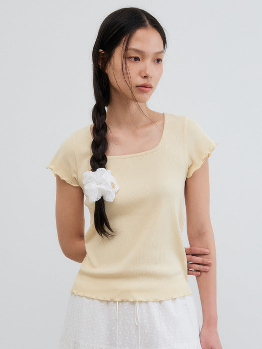 Mango Maniplease Silly Ruffle Tee Yellow