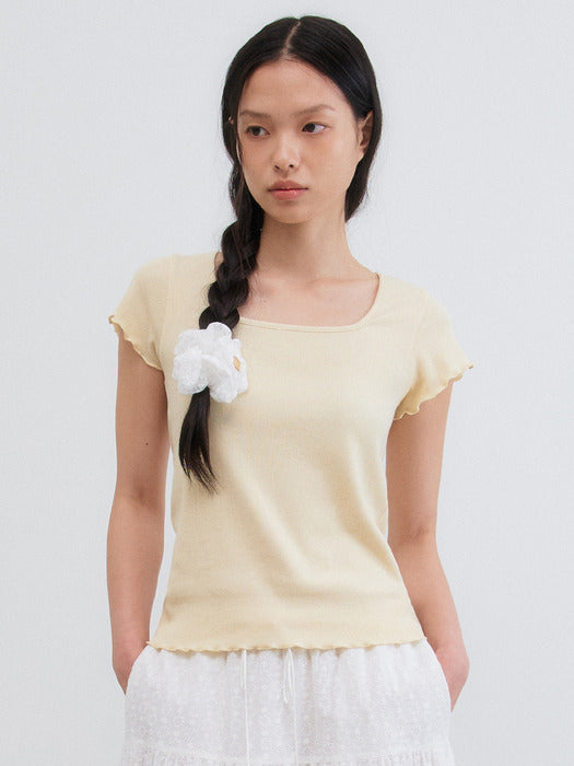 Mango Maniplease Silly Ruffle Tee Yellow