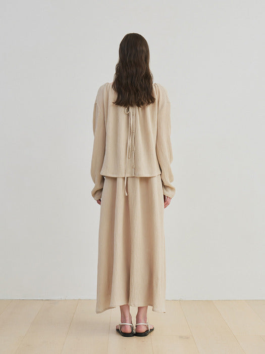 Moia 2way drawstring shirt (beige)