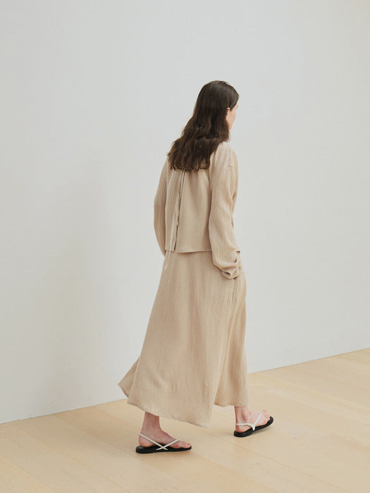 2way drawstring shirt (beige)