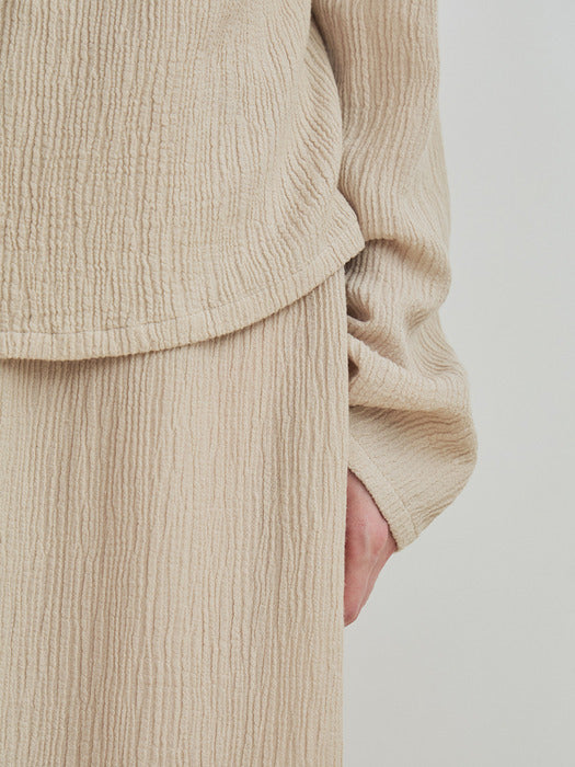 Moia 2way drawstring shirt (beige)