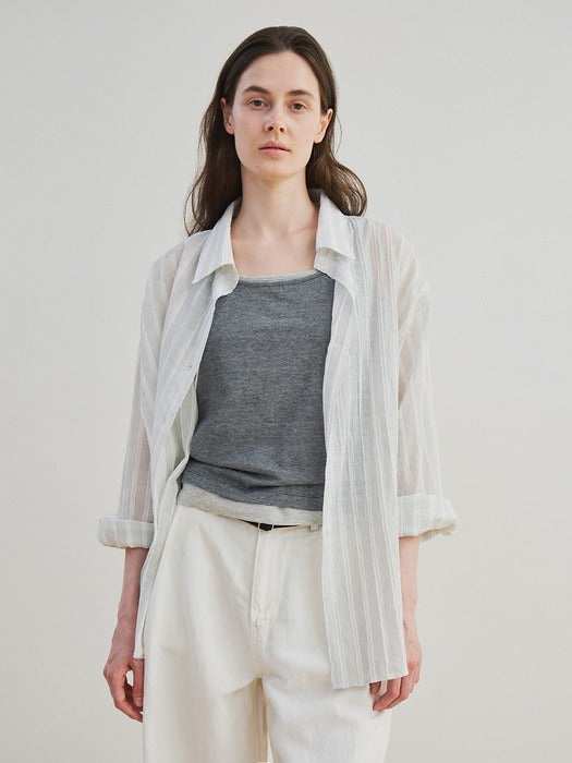 [moia] sheer ST shirt (white)