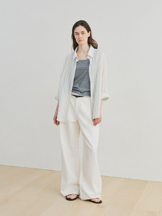 [moia] sheer ST shirt (white)