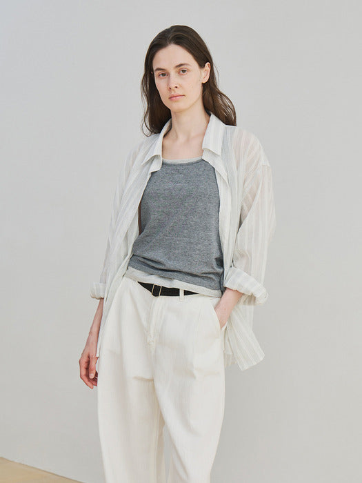 [moia] sheer ST shirt (white)