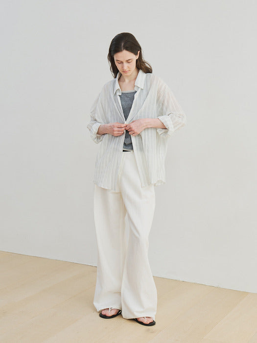 [moia] sheer ST shirt (white)