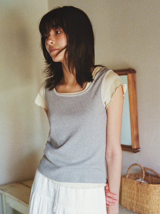 Mango Maniplease Vonny Edge Sleeveless Melange Grey