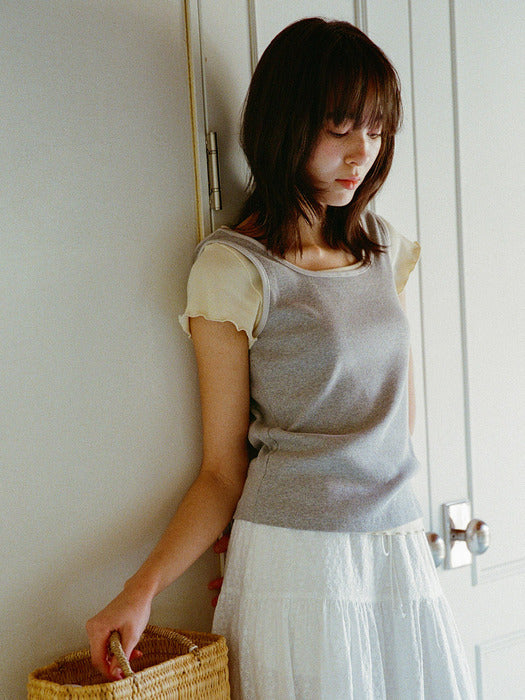 Mango Maniplease Vonny Edge Sleeveless Melange Grey