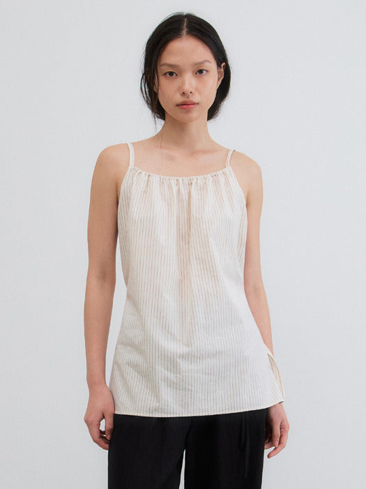 Mango Maniplease Rian Stripe Sleeveless Beige