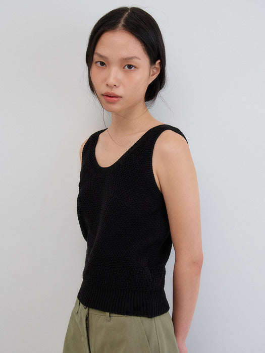 Mango Maniplease Rina Knit Sleeveless Black