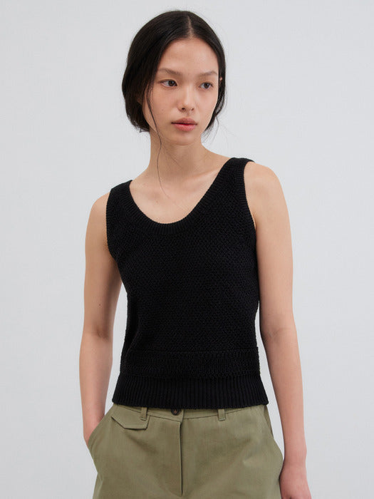 Mango Maniplease Rina Knit Sleeveless Black