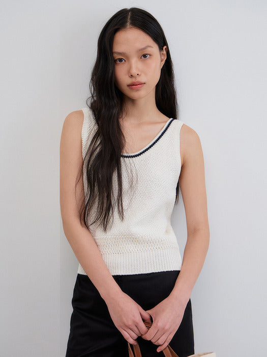 Mango Maniplease Rina Knit Sleeveless Pure Ivory
