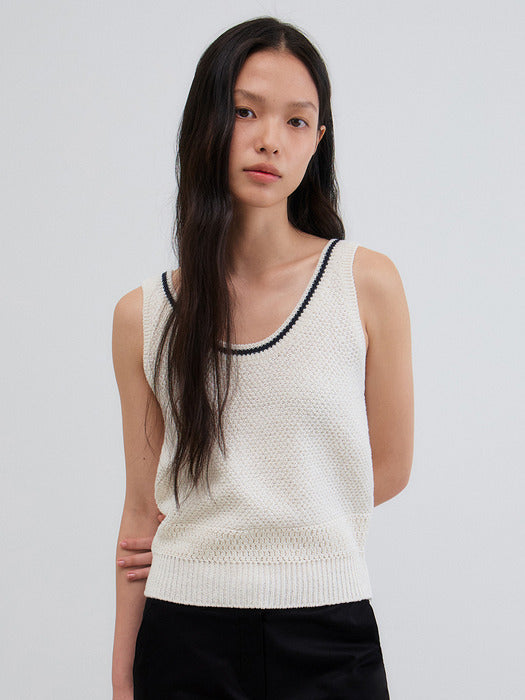 Mango Maniplease Rina Knit Sleeveless Pure Ivory