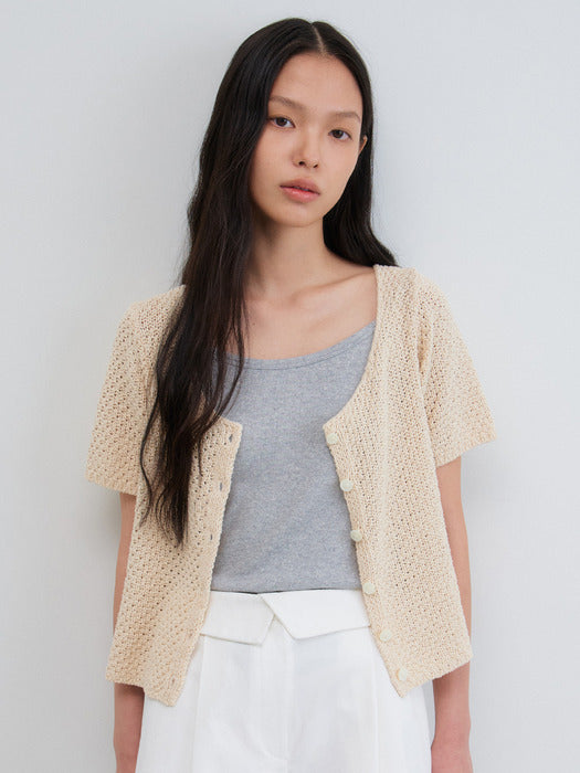[Mango Maniplease] Rave Punching CARDIGAN_NATURAL Beige