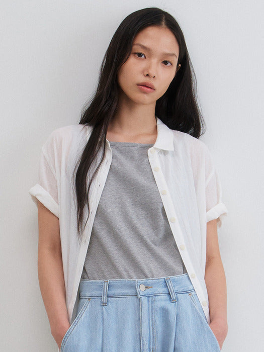 Mango Maniplease Lav Cotton Sleeveless Melange Grey