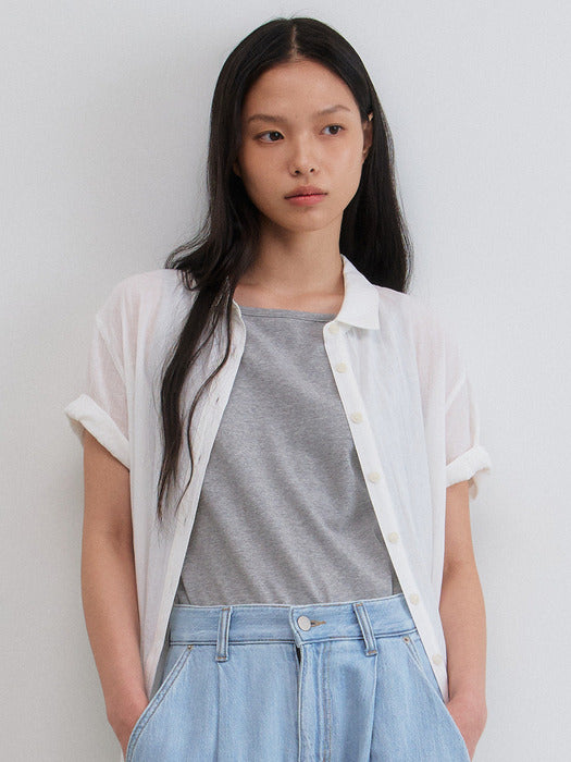 Mango Maniplease Lav Cotton Sleeveless Melange Grey