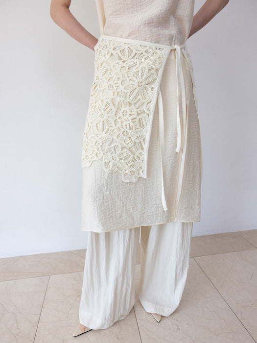 Loeuvre Lace Layered Wrap Skirt