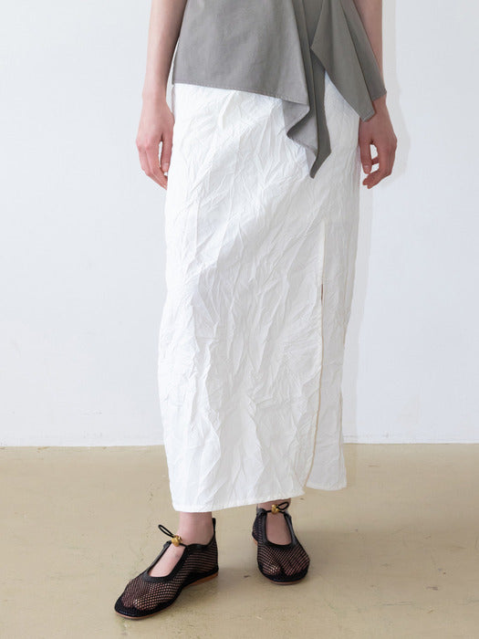 Loeuvre Crease Slit Long Skirt